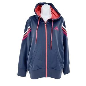 Adidas track suit zipper jacket sweater hoodie